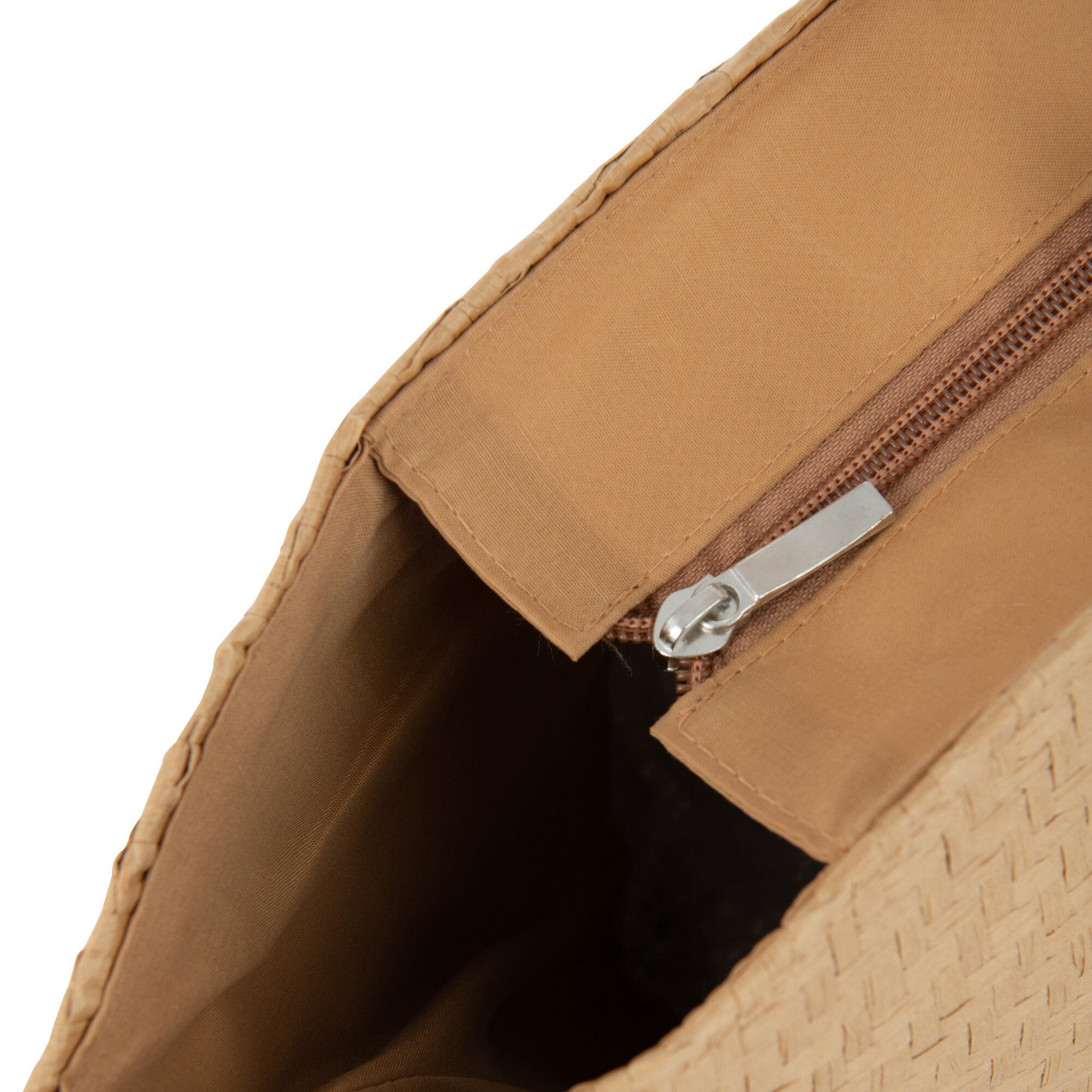 Strandtas Schelpen met Hoed lichtbruin 60x18x31cm