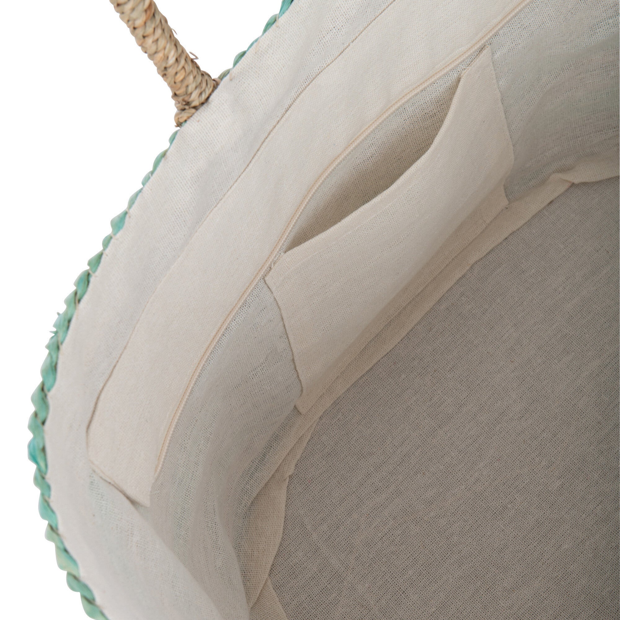 Strandtas Strepen Jute naturel blauw 65x22x30cm