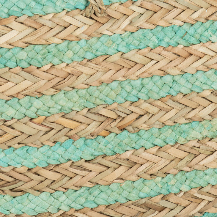 Strandtas Strepen Jute naturel blauw 65x22x30cm