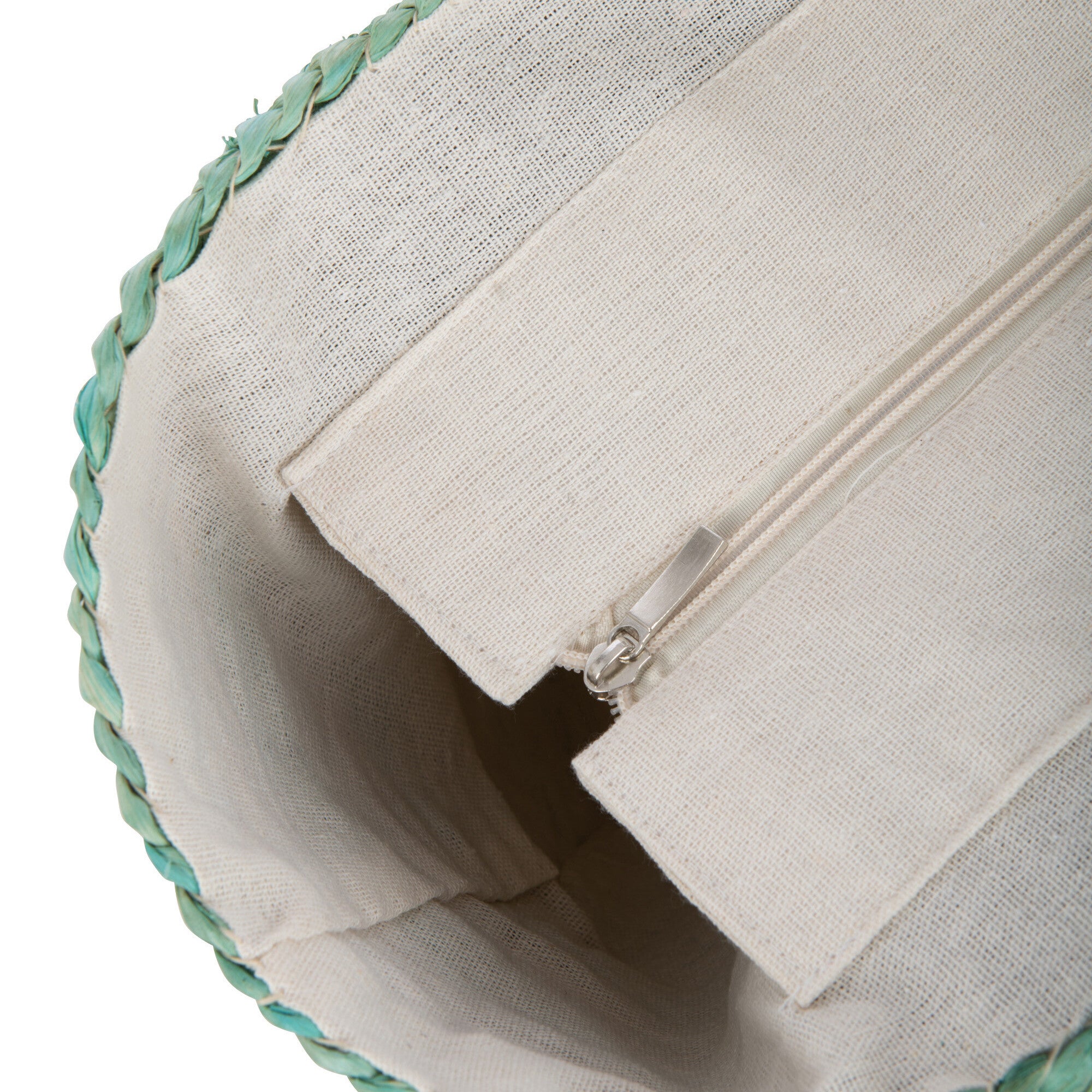 Strandtas Strepen Jute naturel blauw 65x22x30cm