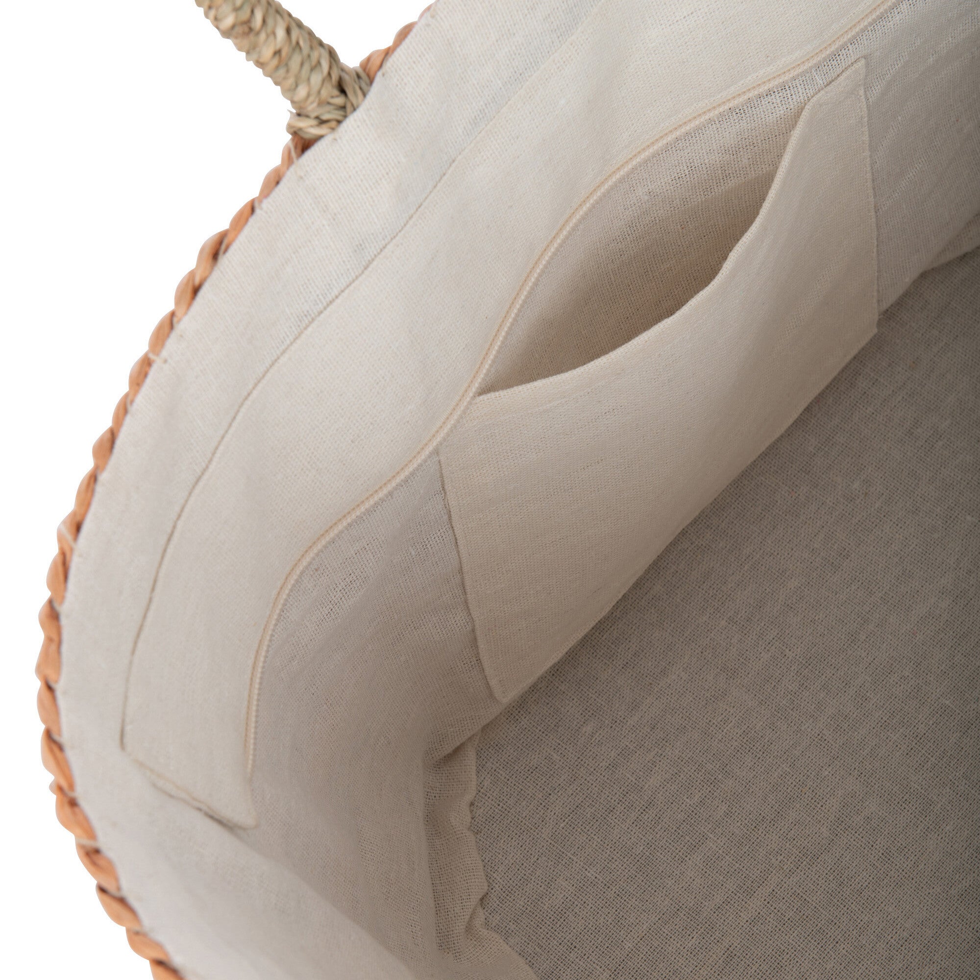 Strandtas Strepen Jute naturel lichtoranje 65x22x30cm