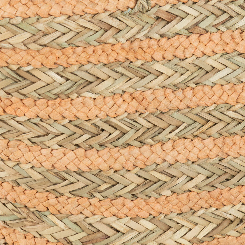Strandtas Strepen Jute naturel lichtoranje 65x22x30cm