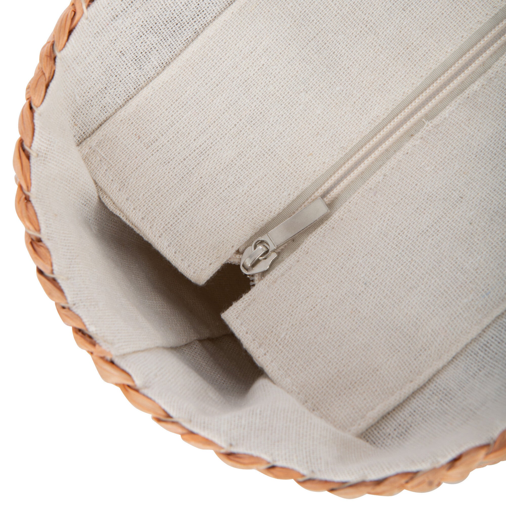 Strandtas Strepen Jute naturel lichtoranje 65x22x30cm