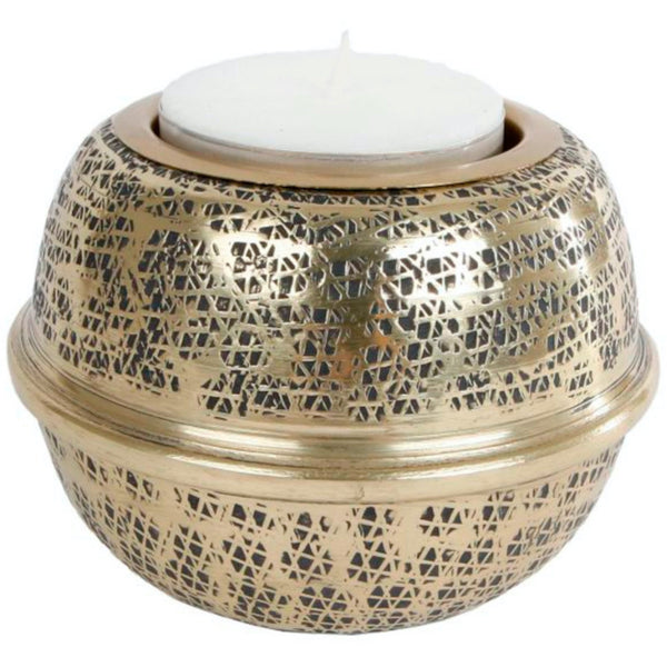 Theelicht Duo goud S 8x8x6cm