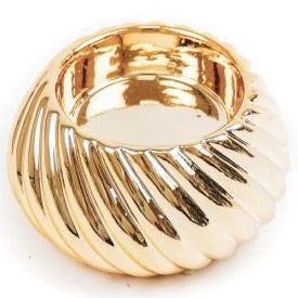 Theelicht Ribbel Dia goud M 8x8x5cm