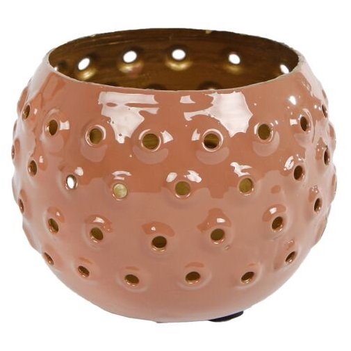 Theelicht Roos warm terra S 8x8x6cm
