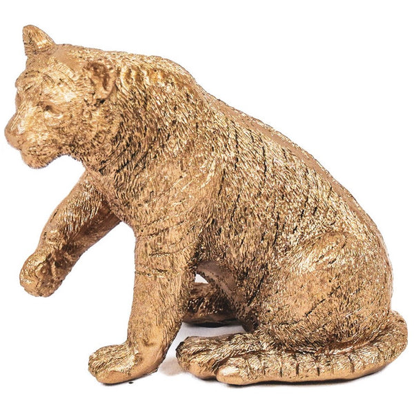 Tijger Goud Polyresin 10,6x6,5x9,5cm
