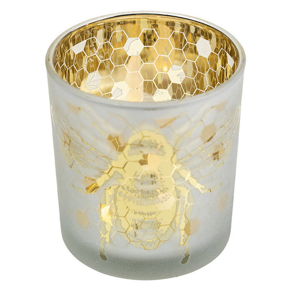 Windlicht Bij goud S 7x7x8cm