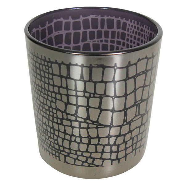 Windlicht Croco zilver S 7x7x8cm