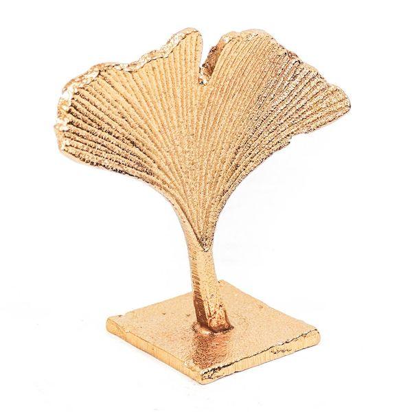 Beeldje Blad goud 10x5x11cm