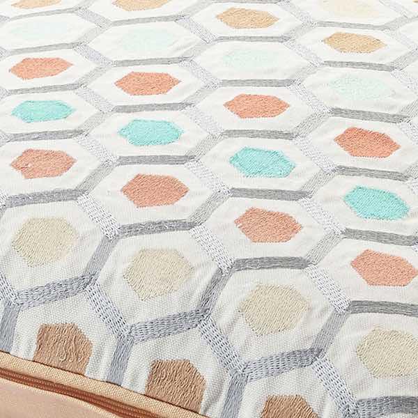Boho Kussen Huik zalm 45x45 cm detail