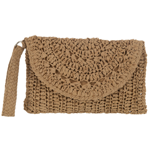 Clutch Band lichtbruin 25x16cm