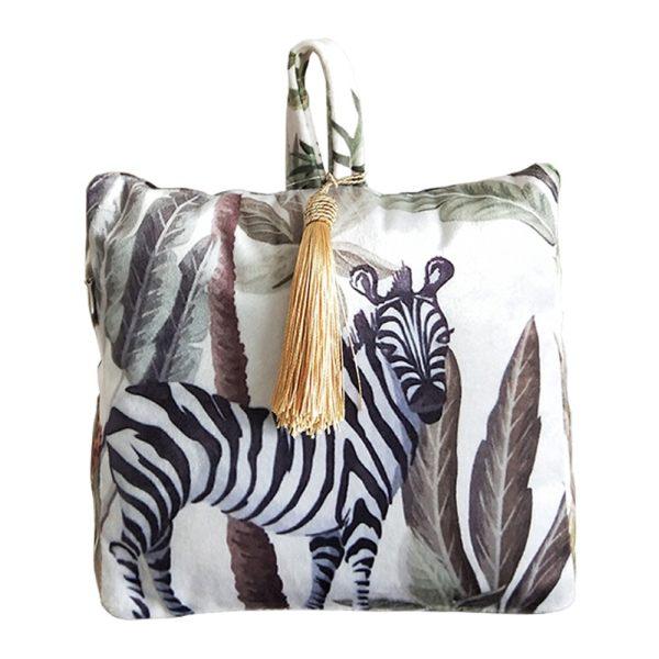 Deurstopper Fluweel Jungle toekan zebra 18x11x18cm