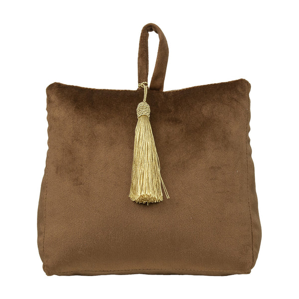 Deurstopper Fluweel cognac 18x11x18cm