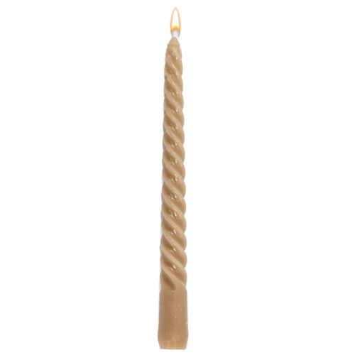 Dinerkaars Twirly cognac 6 stuks in doos 2x2x20cm losse kaars