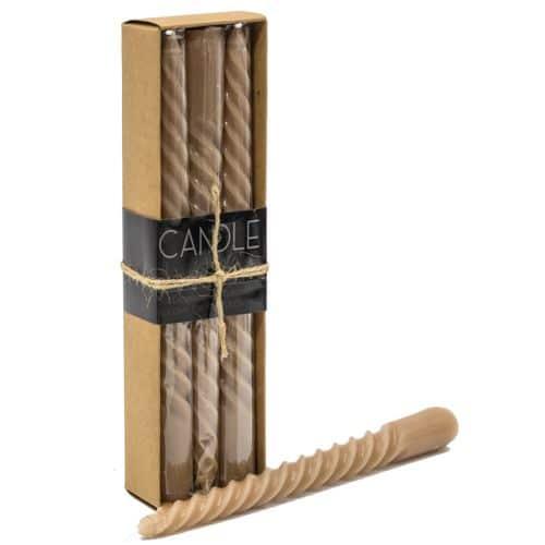 Dinerkaars Twirly cognac 6 stuks in doos 2x2x20cm
