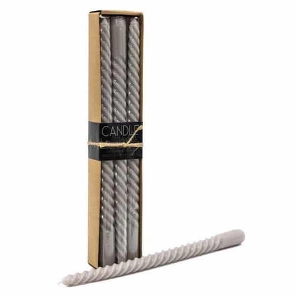 Dinerkaars Twirly grijs 6 stuks in doos 2x2x30cm