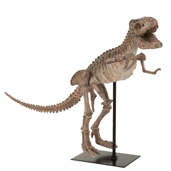 Dinosaurus T-Rex op Voet lichtbruin 47x13x37cm