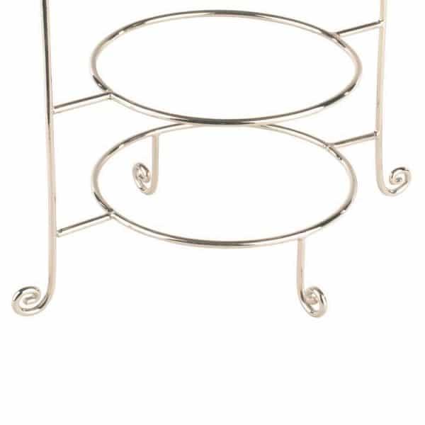 Etagere Luxe 3-laags zilver hoogte 42cm pootjes