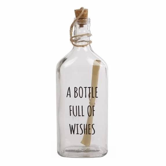 Fles A Bottle full of Wishes 9x5x25cm