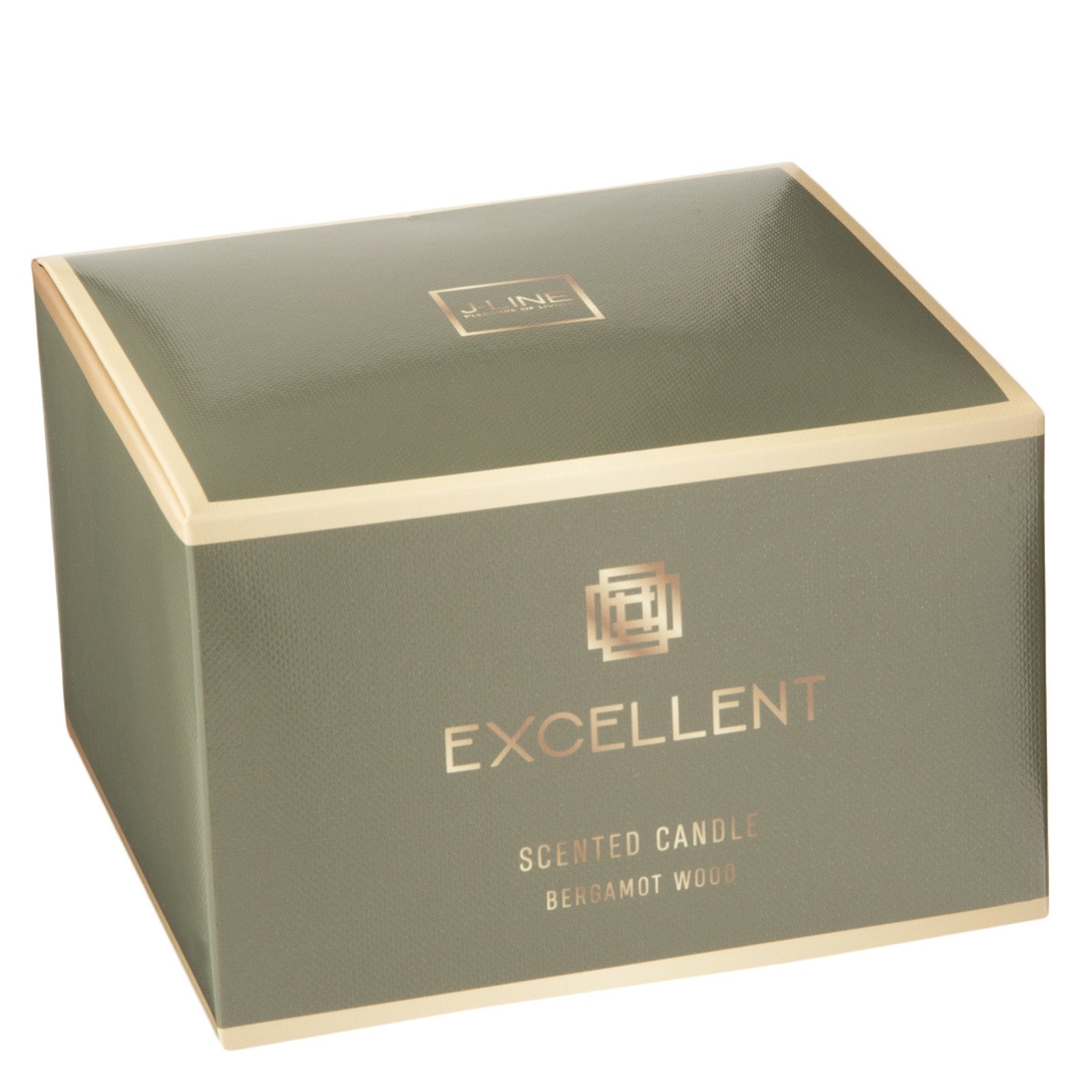 Geurkaars Excellent Bergamot Wood groen 40uur L 13x13x8cm