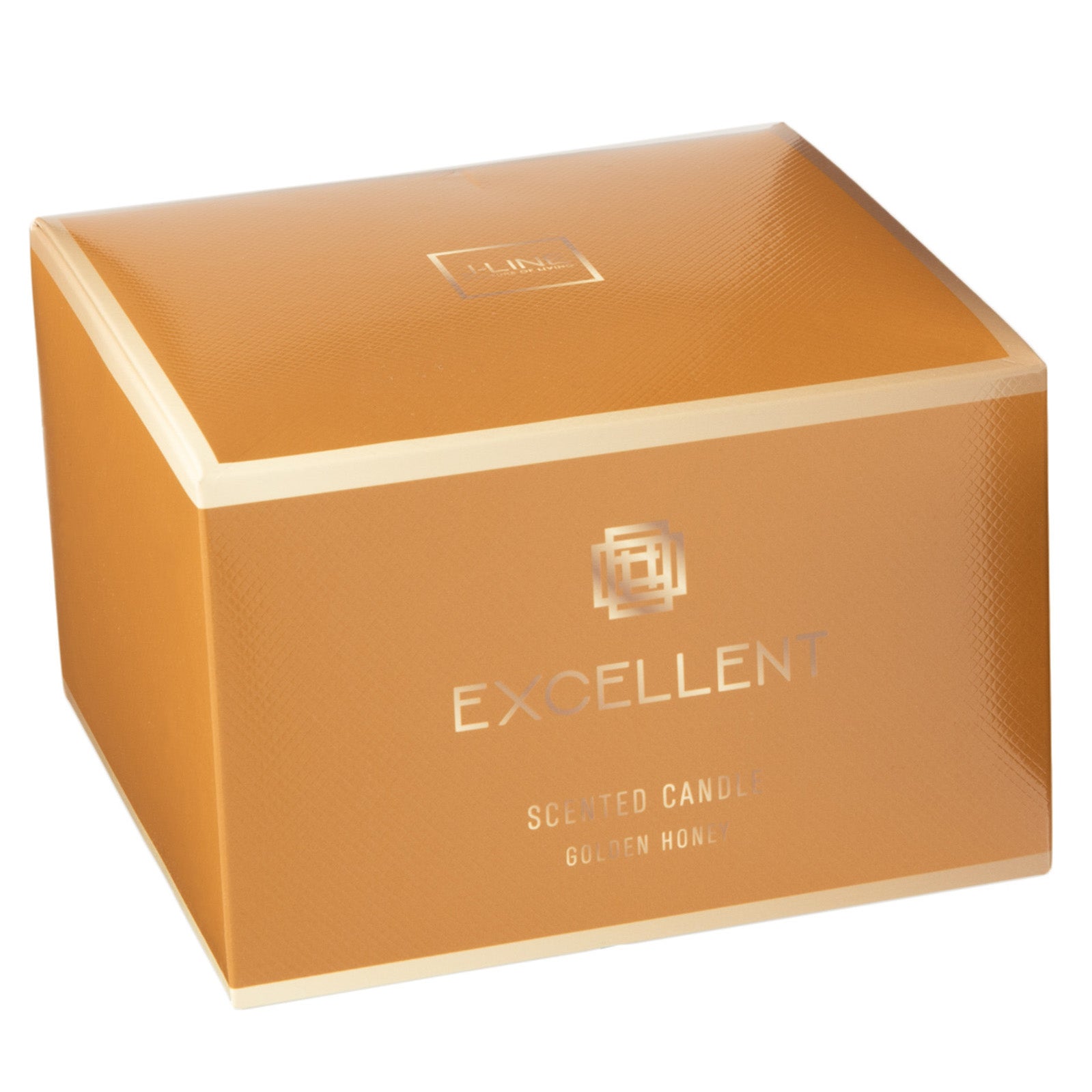 Geurkaars Excellent Golden Honey oker 40uur L 14x14x10cm