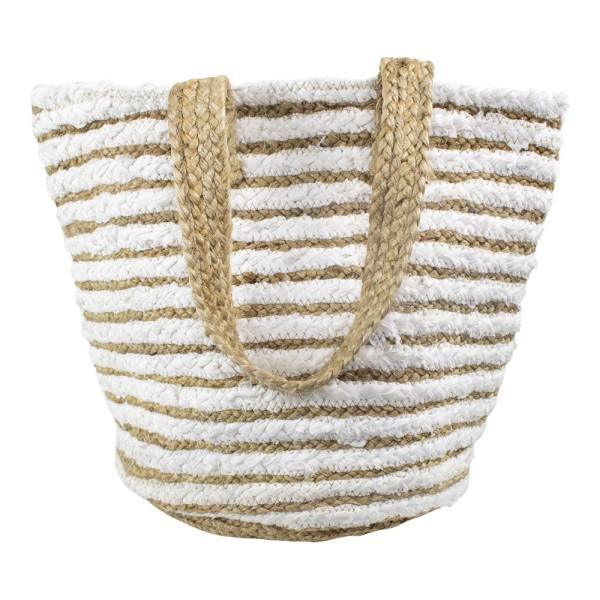 Handtas Jute-Katoen wit 50x35cm