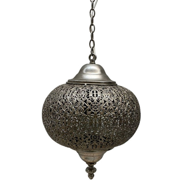 Hanglamp Filigrain Oriëntaals Antiek zilver 25x25x25cm
