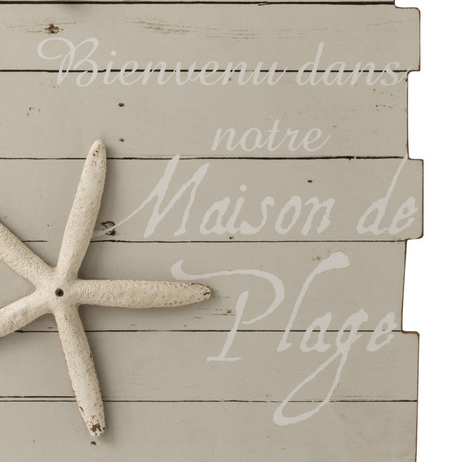 Kader Maison De Plage Hout lichtgrijs wit S 32x60x4cm