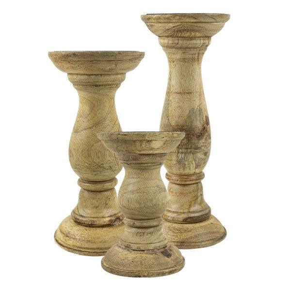 Kandelaar Mangohout rond alle maten