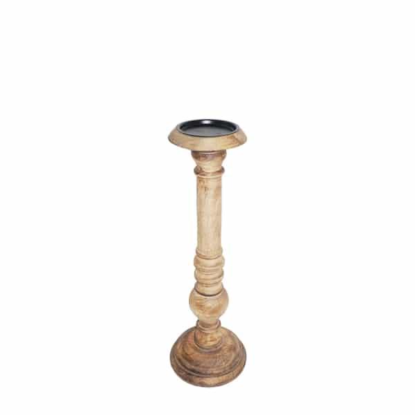 Kandelaar mango hout bol 31cm