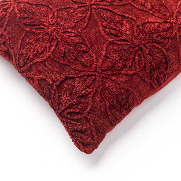 Kussen Amar merlot 60x40cm hoekdetail