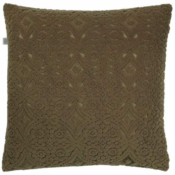 Kussen Babet olijf 45x45cm achterkant