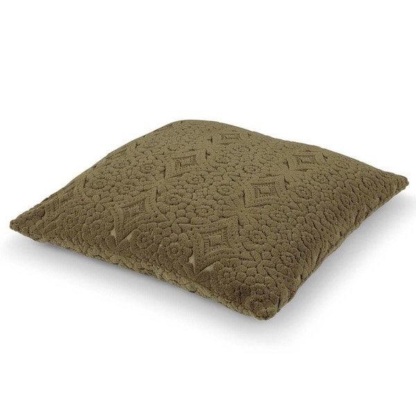 Kussen Babet olijf 45x45cm zijkant