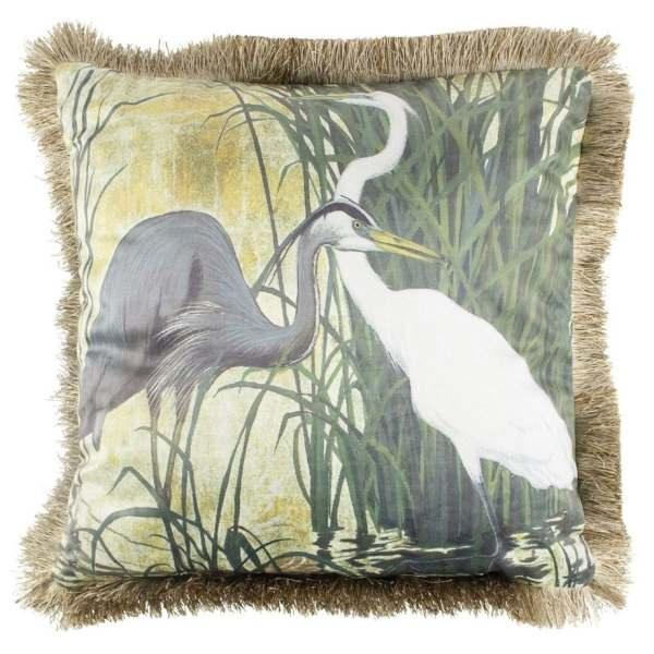 Kussen Blauwe Reiger 45x45cm achterkant