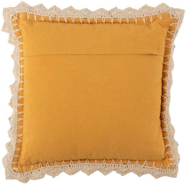 Kussen Boord Viscose oker 45x45cm achterkant