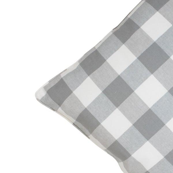 Kussen Chambray ruit grijs 50x50cm details