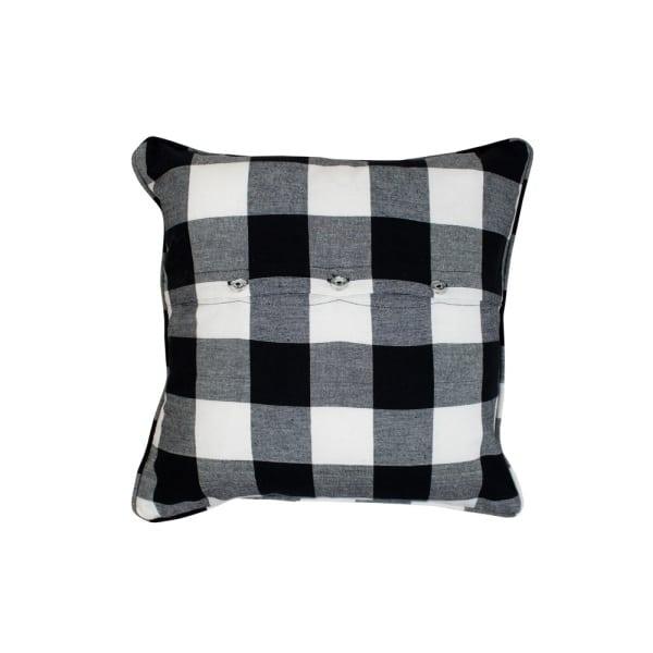 Kussen Chambray ruit zwart 40x40cm achterkant