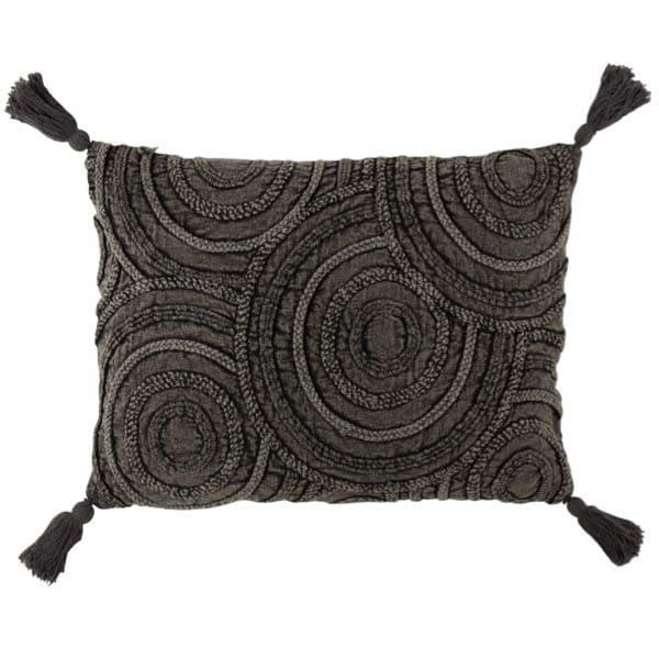 Kussen Cirkel Katoen donkergrijs 60x40cm