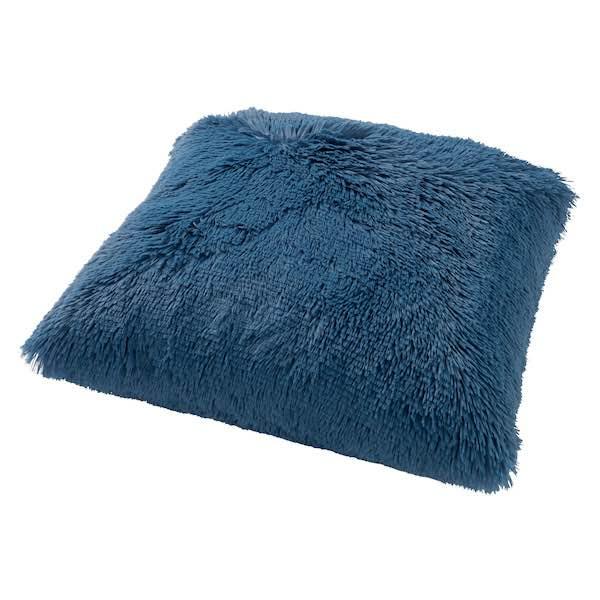 Kussen Fluffy blauw 45x45cm zijkant