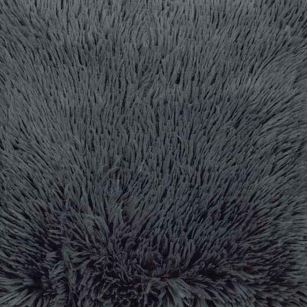 Kussen Fluffy donkergrijs 45x45cm detail