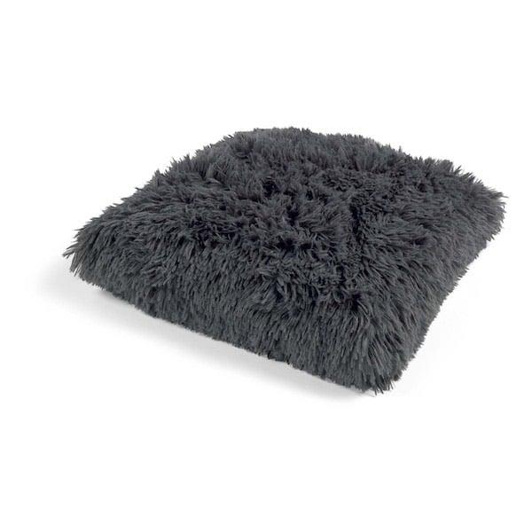 Kussen Fluffy donkergrijs 45x45cm zijkant