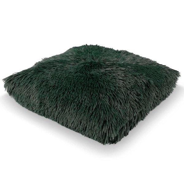 Kussen Fluffy groen 45x45cm zijkant