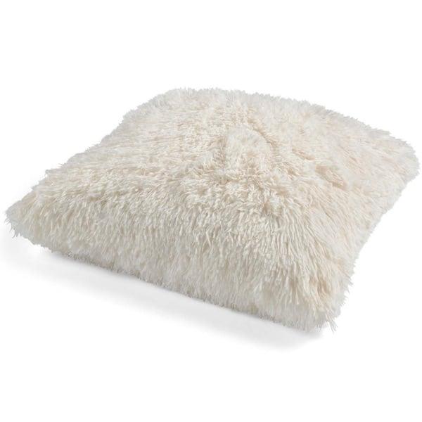 Kussen Fluffy ivoor 45x45cm zijkant