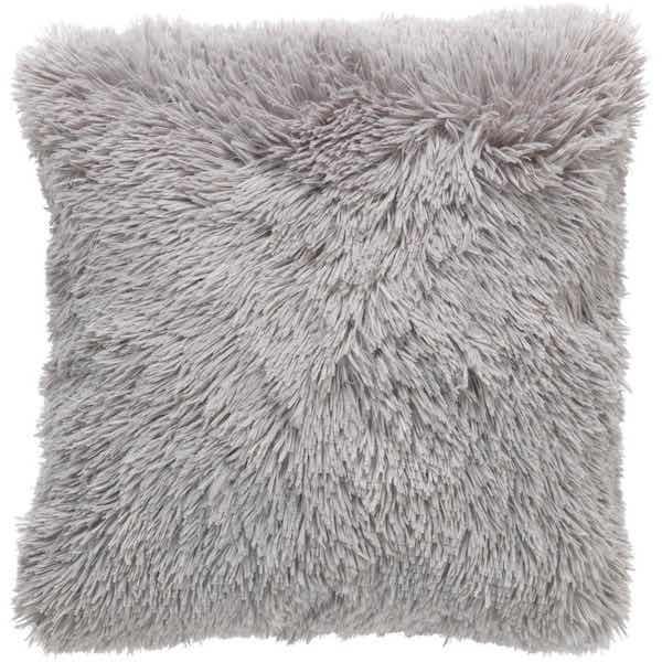 Kussen Fluffy lichtgrijs 45x45cm achterkant