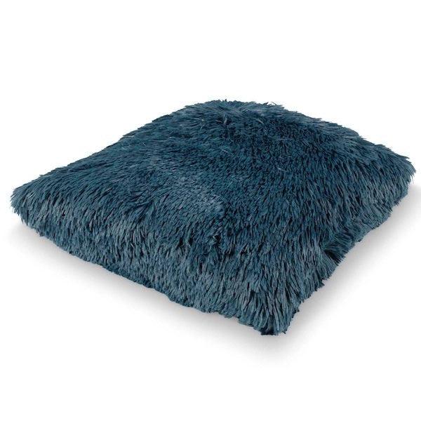 Kussen Fluffy smaragd 45x45cm zijkant