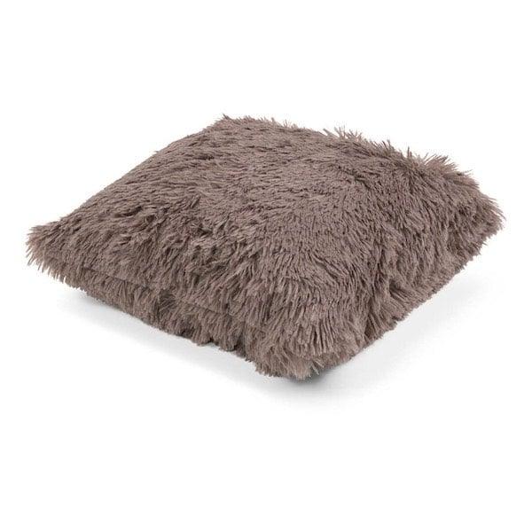 Kussen Fluffy taupe 45x45cm zijkant