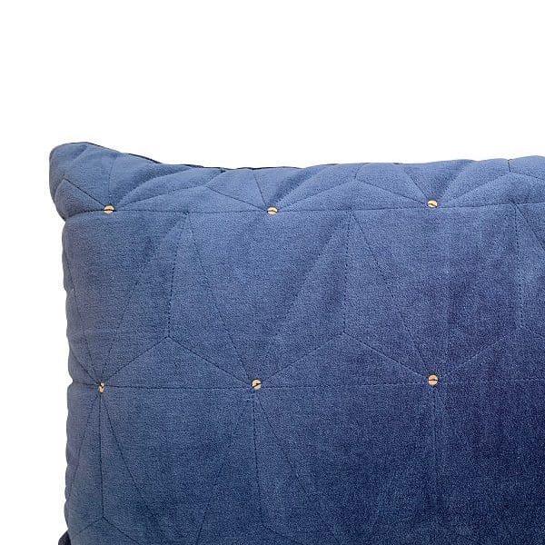 Kussen Fluweel oceaanblauw goud 50x30cm detail