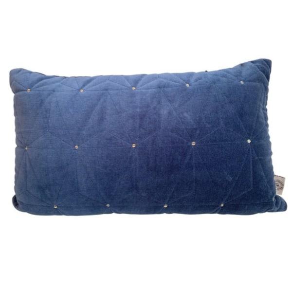 Kussen Fluweel oceaanblauw goud 50x30cm