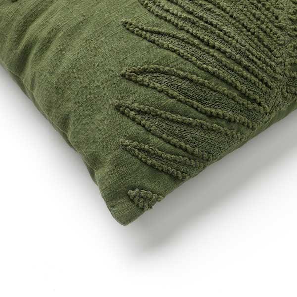 Kussen Lex chive 45x45cm hoekdetail